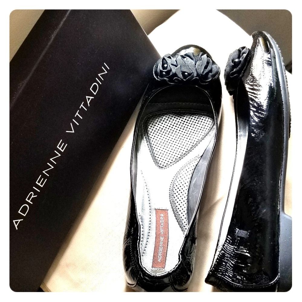 Black patent leather flats